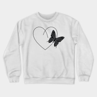 Butterfly with Heart Crewneck Sweatshirt